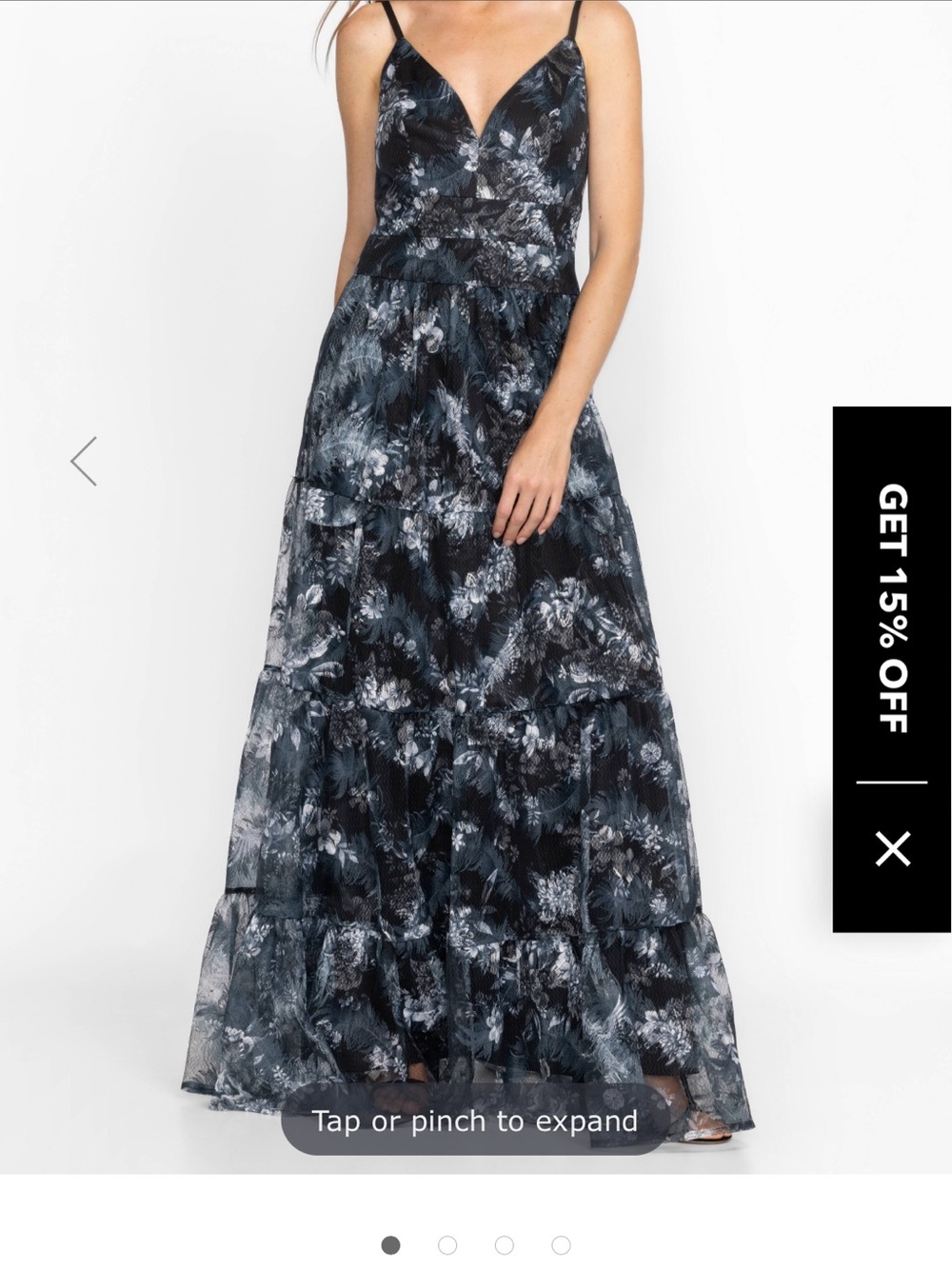 NWT Johnny Was Women's Black Floral V-Neck Maxi Dress - Picture 5 of 6